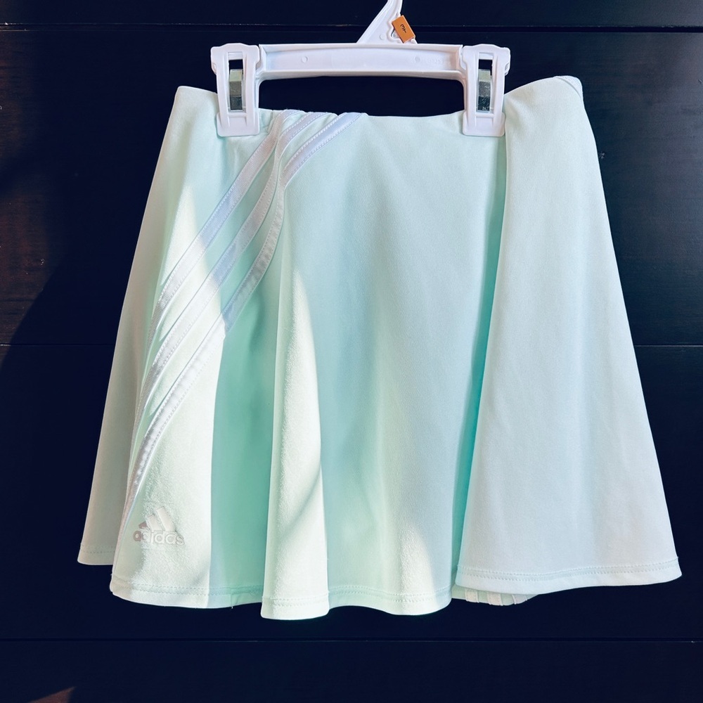 Adidas Girls 3-Stripes Athletic Skort Mint Green Skirt Large 14